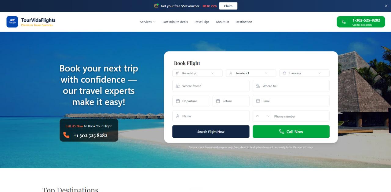 Tour Vida Flights project screenshot
